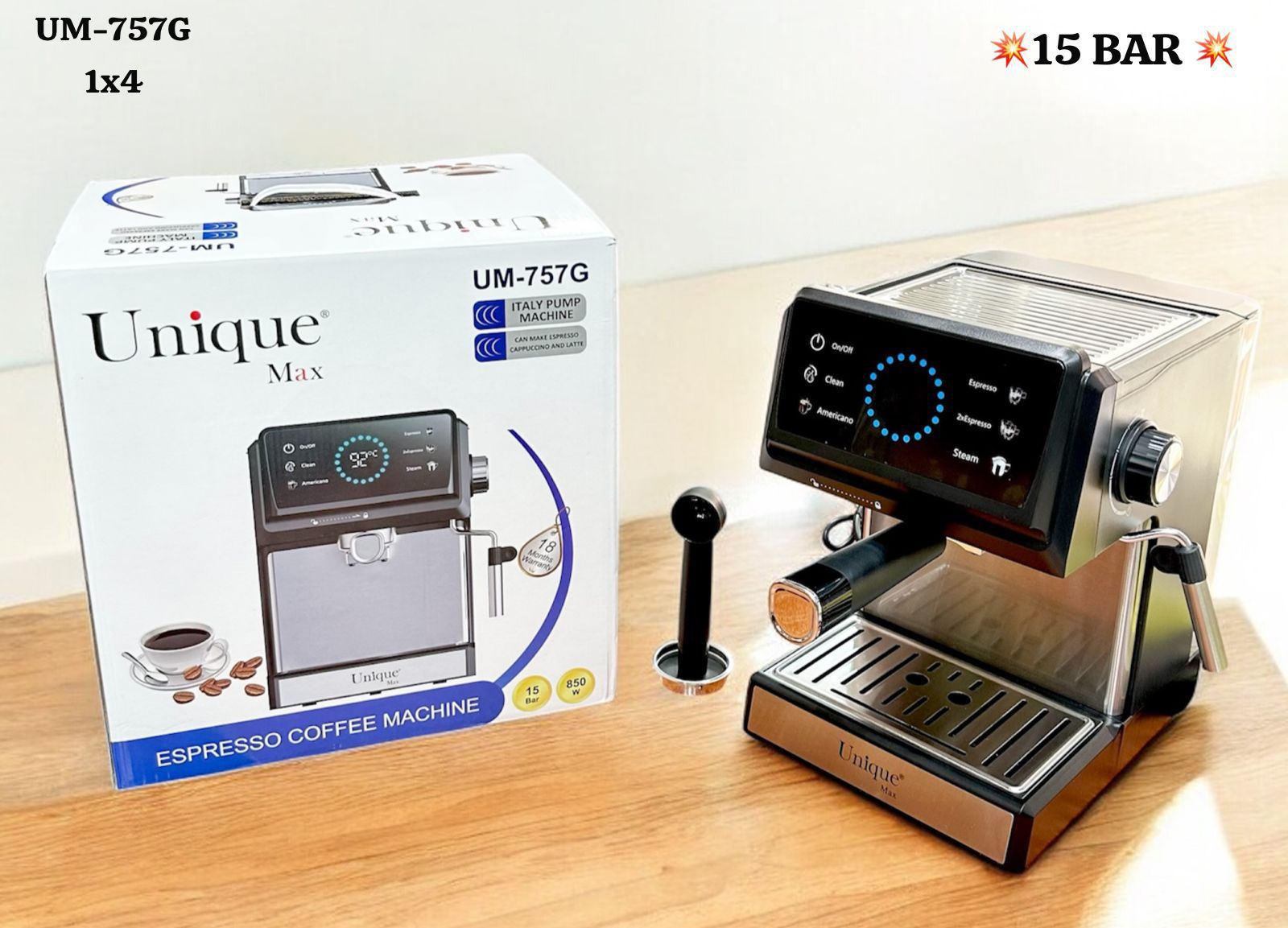 اسپرسو ساز دیجیتال لمسی یونیک 15 بارUM757G