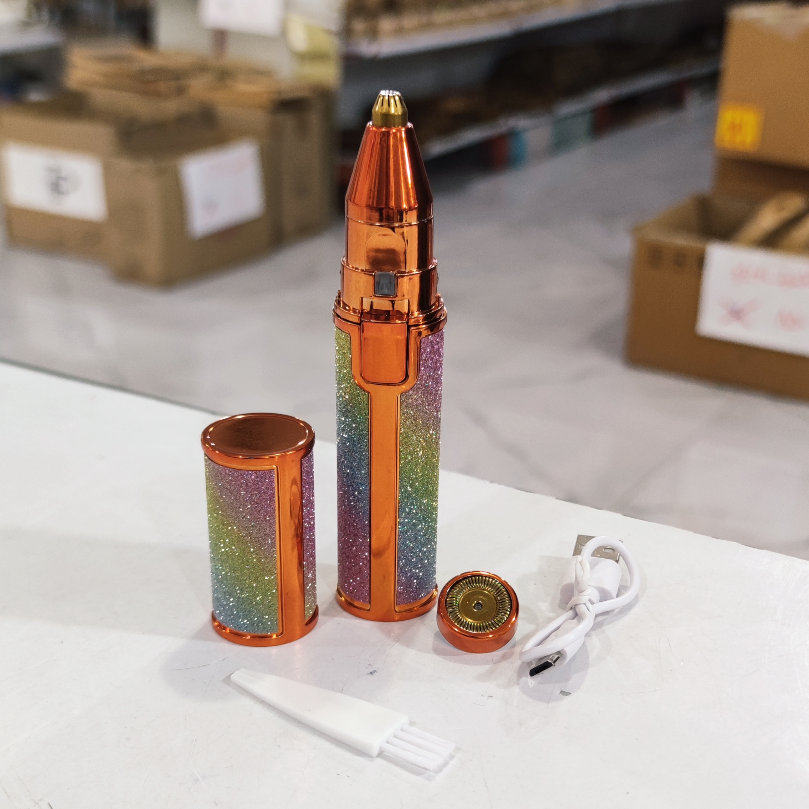 موزن شیور شارژی صورت و ابرو اکلیلی دو کاره دو سر